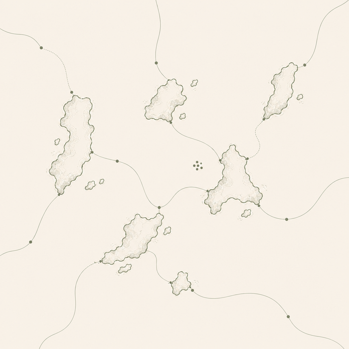 Abstract archipelago connection symbol